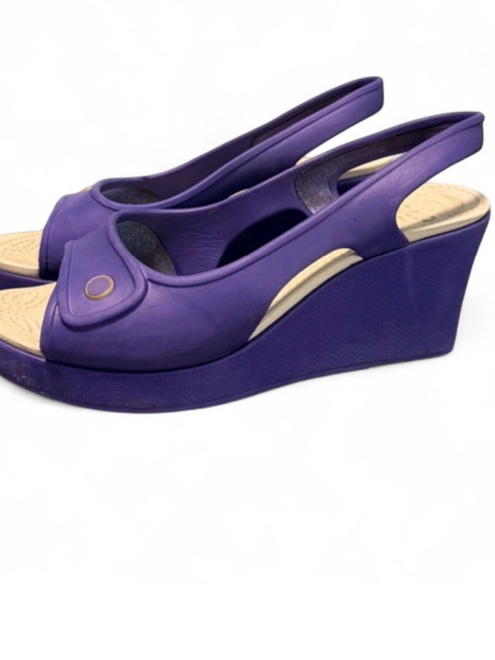 Crocs Women's Purple Wedge Slingback Sandals